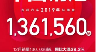 连续三年中国销冠，吉利全年销量超136万辆，嘉际32961辆