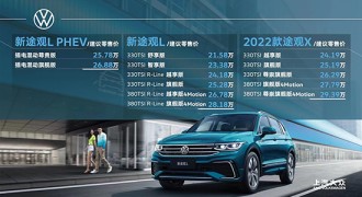 新款上汽大众途观家族上市 售21.58万起