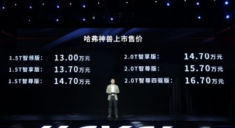 哈弗神兽上市即明星 售价13万起越级而生